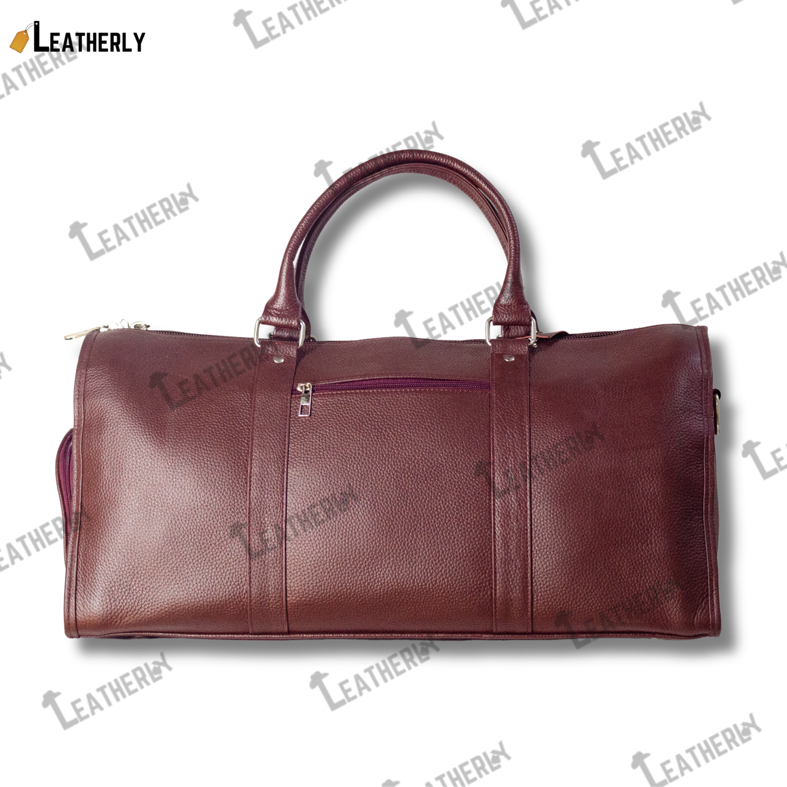 brown duffle bag