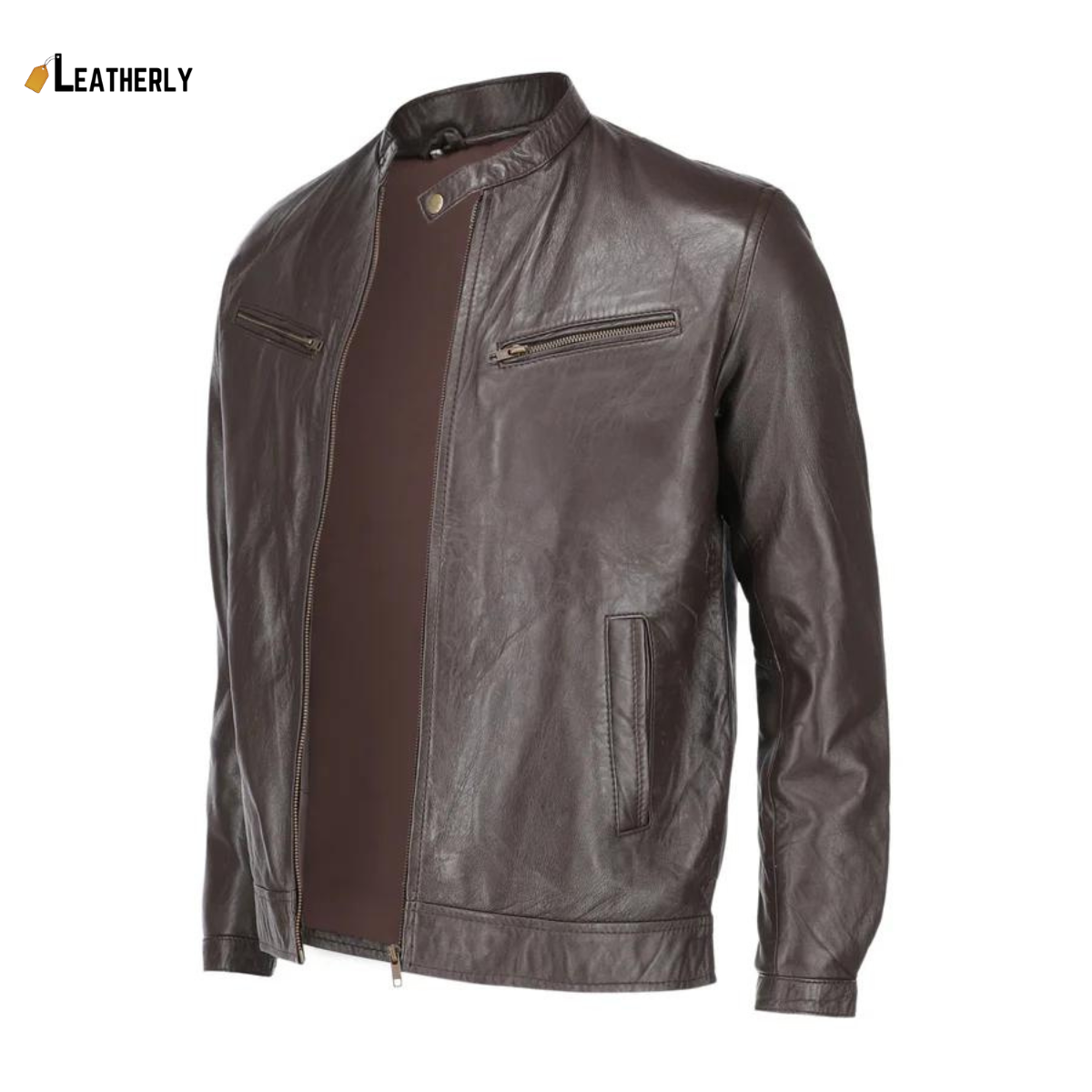 mens brown leather jacket