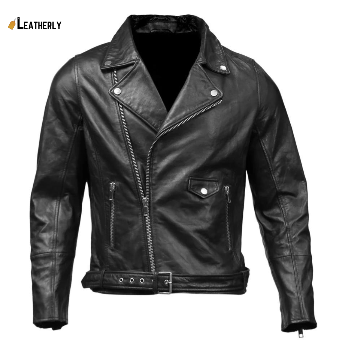 black leather bomber jacket