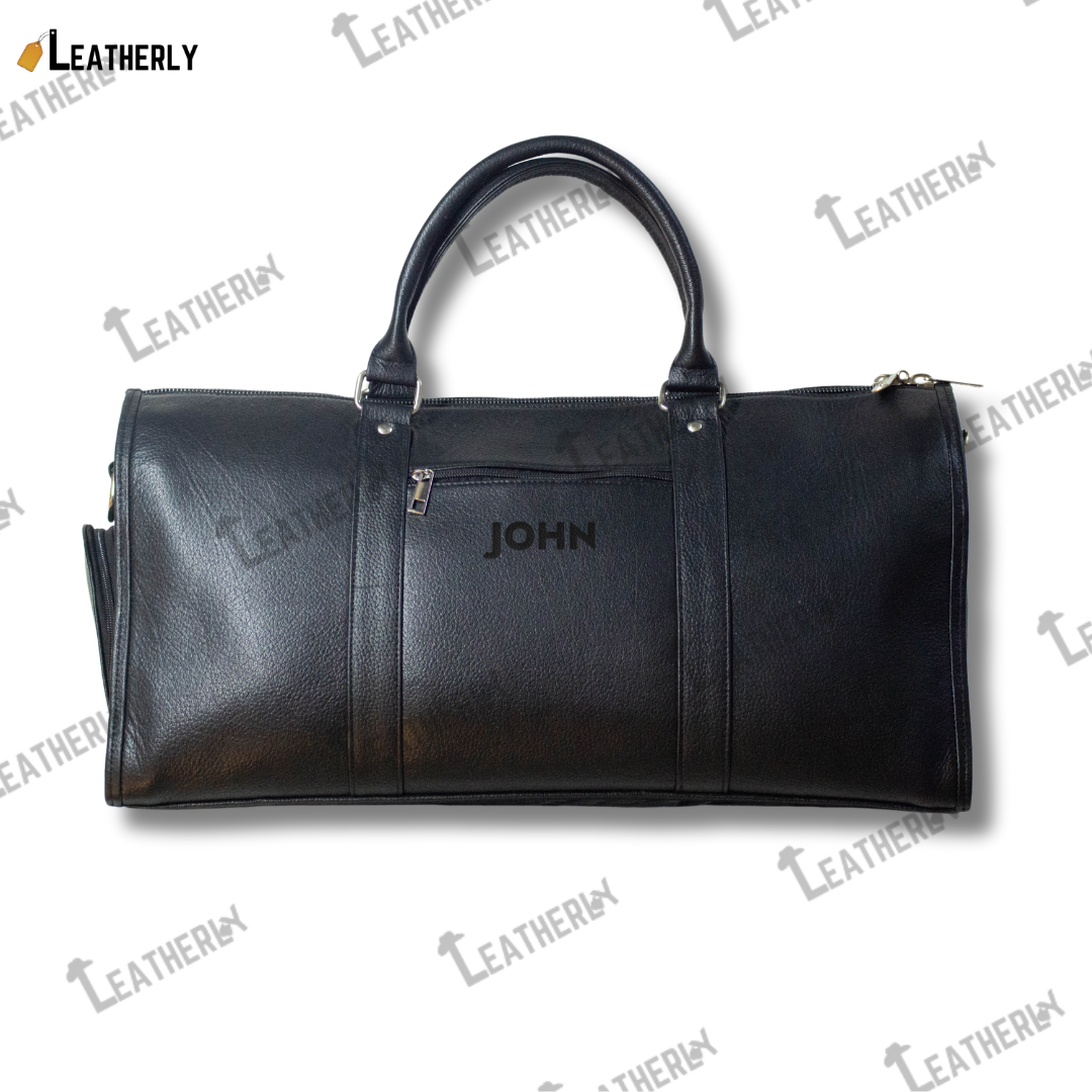 black duffle bag